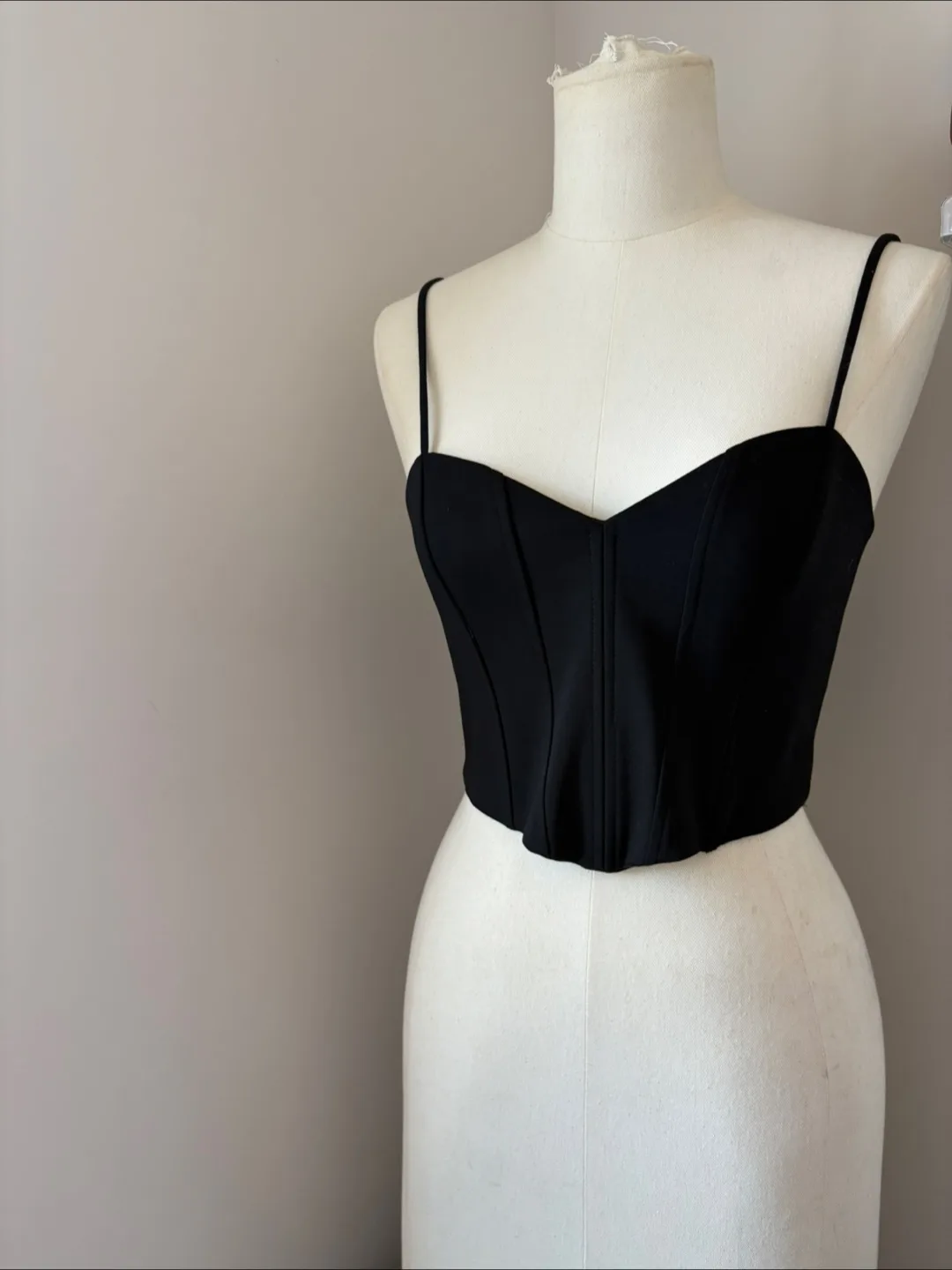 Zara Black Corset Top - Size XS thumbnail