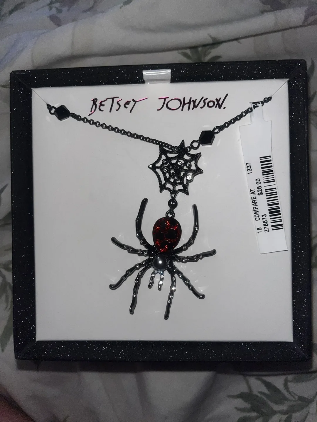 New Betsey Johnson Spider Web Necklace image indicator(3)