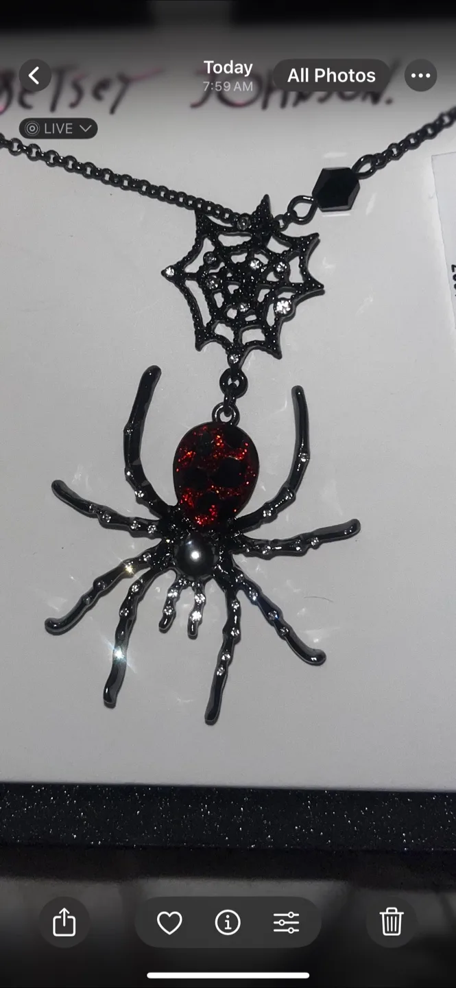 New Betsey Johnson Spider Web Necklace thumbnail
