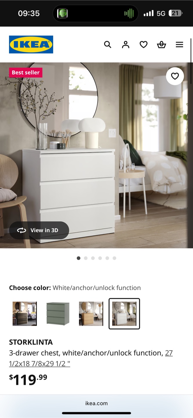 IKEA STORLINTA White Drawer - photo 2