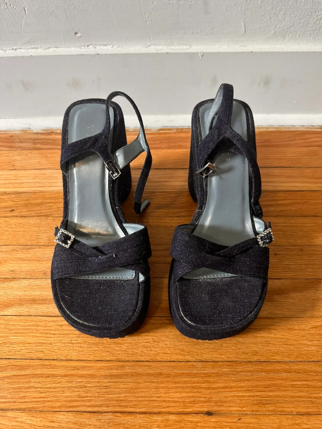 Y2K Denim Wedge Heels - Size 8 thumbnail