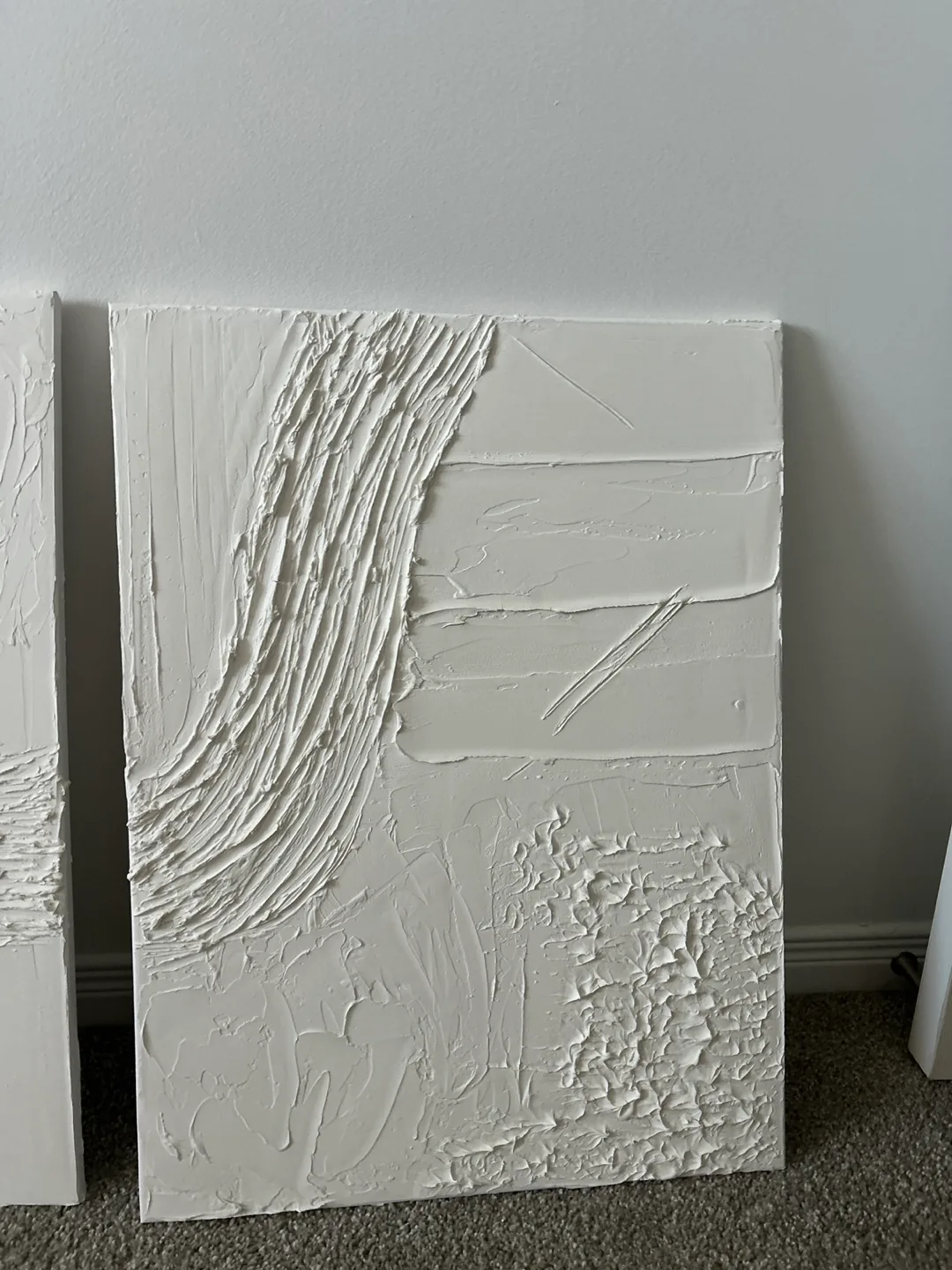 Textured White Wall Art - Set of 3 image indicator(4)