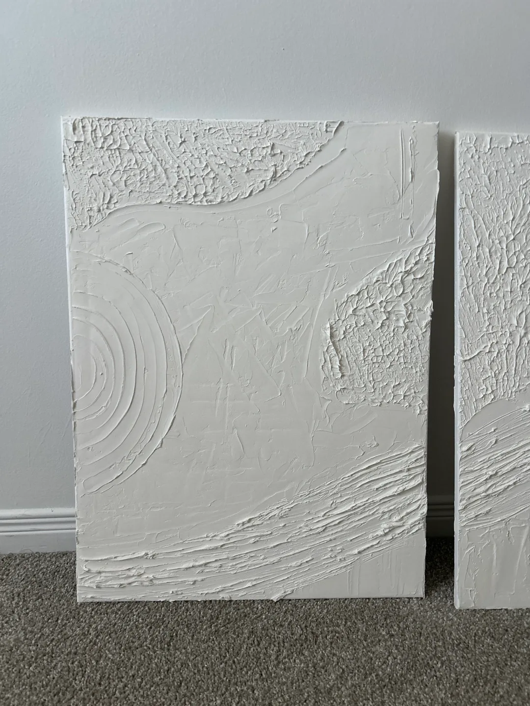 Textured White Wall Art - Set of 3 image indicator(2)