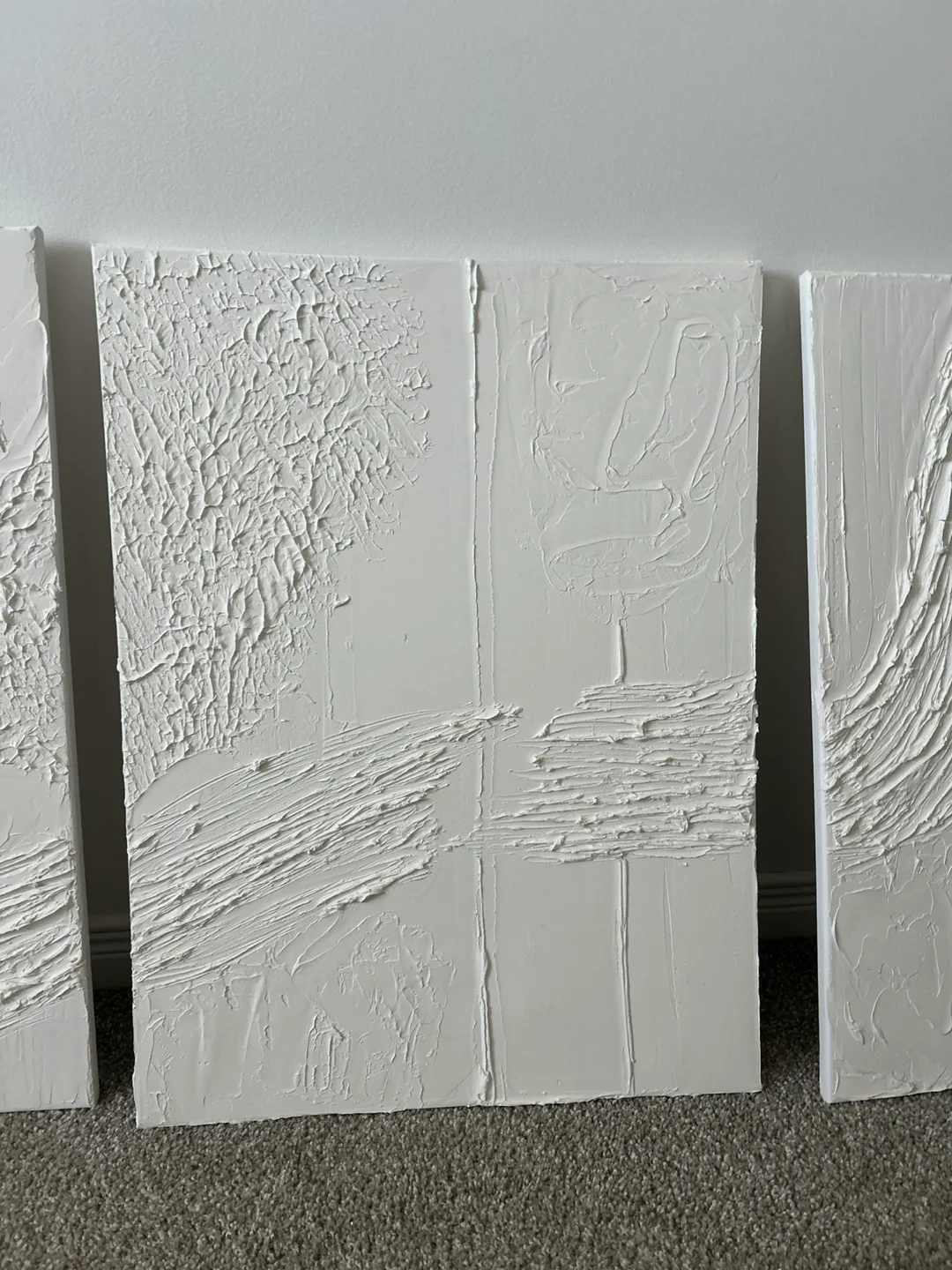 Textured White Wall Art - Set of 3 image indicator(3)