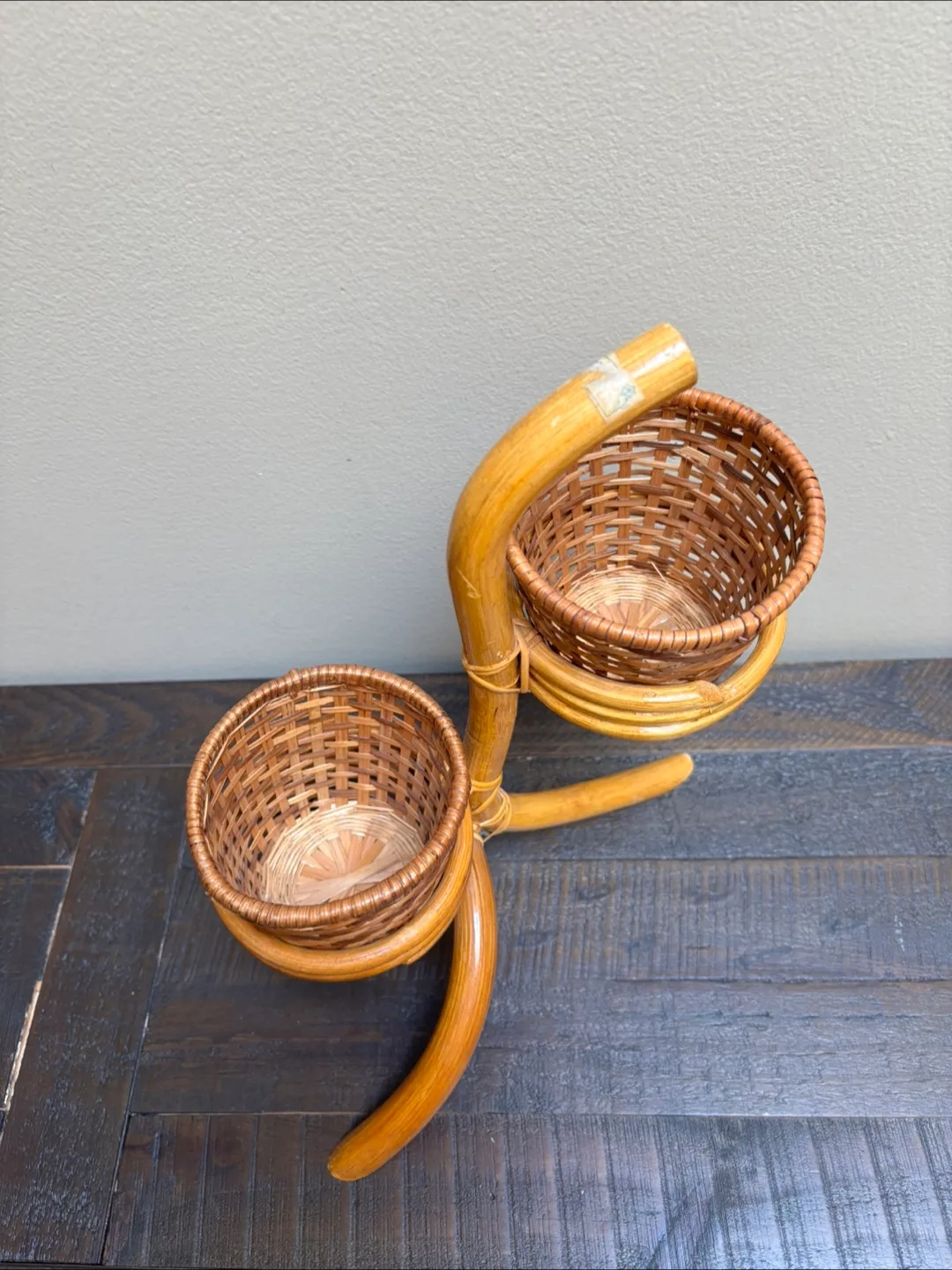 Rattan Wicker Plant Stand - Two Tier image indicator(2)