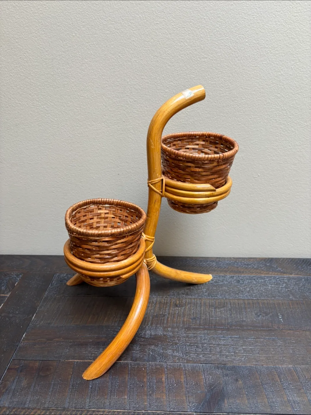 🇨🇦Rattan Wicker Plant Stand - Two Tier thumbnail