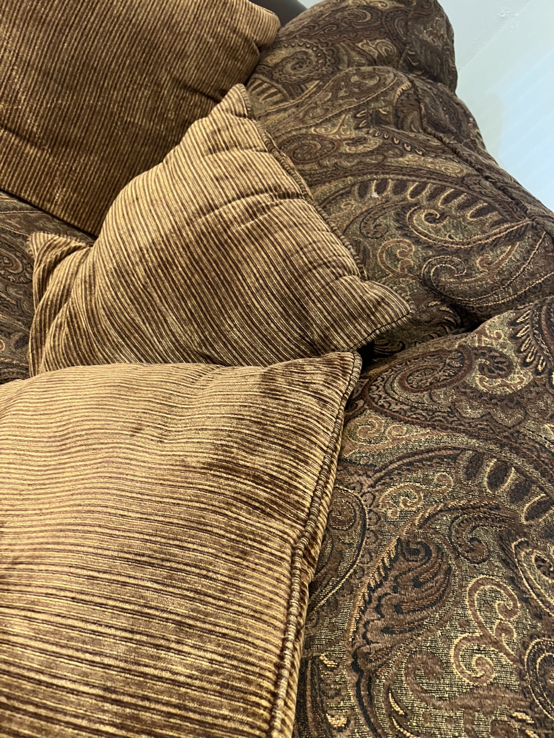 Brown Patterned Loveseat Sofa - photo 4