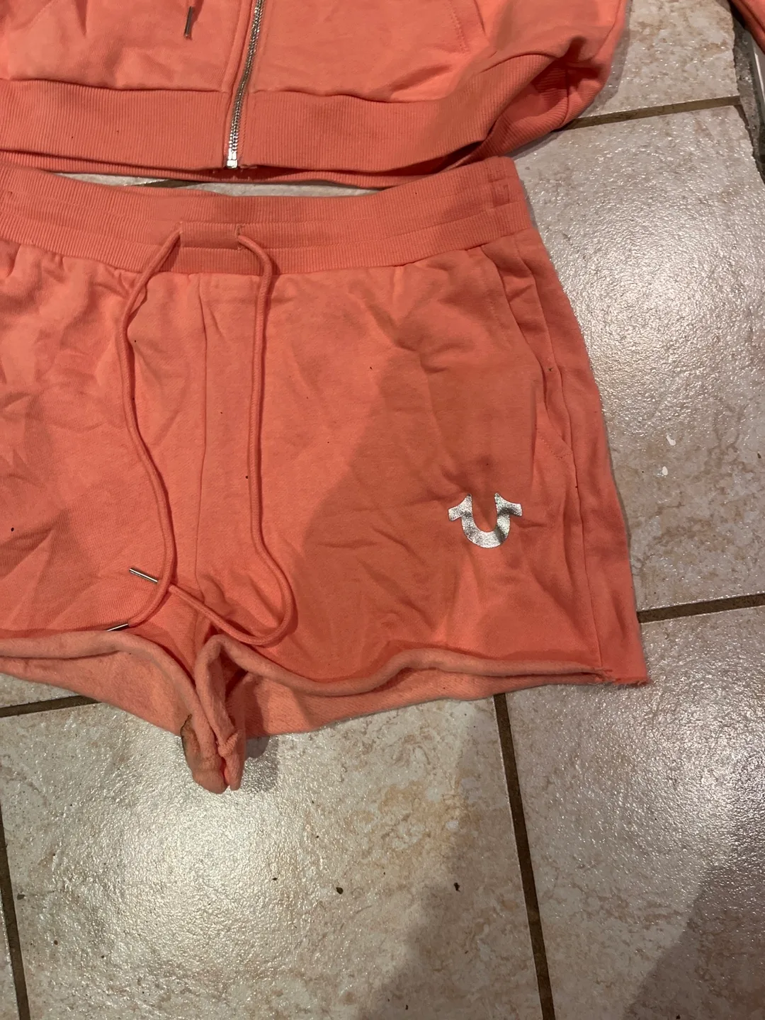 True Religion Peach Hoodie & Shorts Set - Size S image indicator(2)