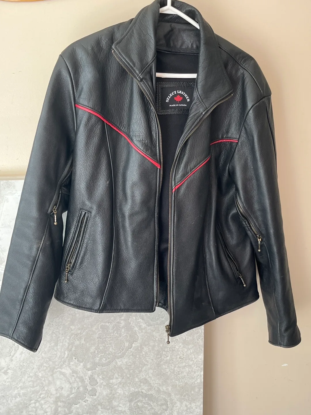 Select Leather Black & Red Leather Jacket thumbnail