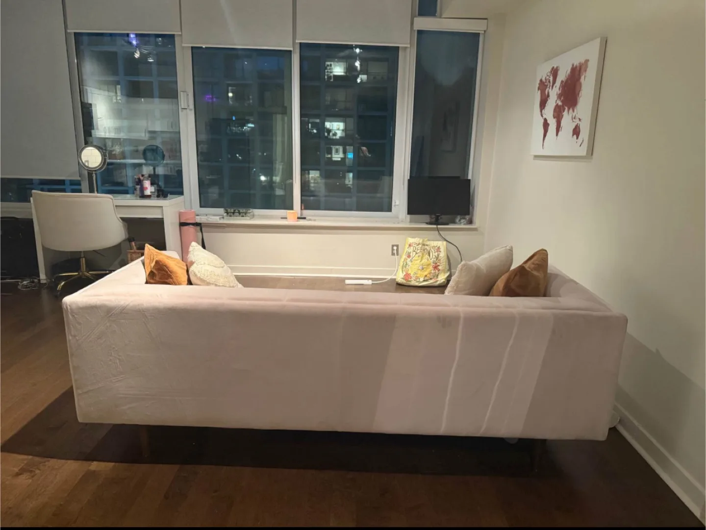 Pink structube Velvet Sofa couch (DELIVERY AVAILABLE) image indicator(4)