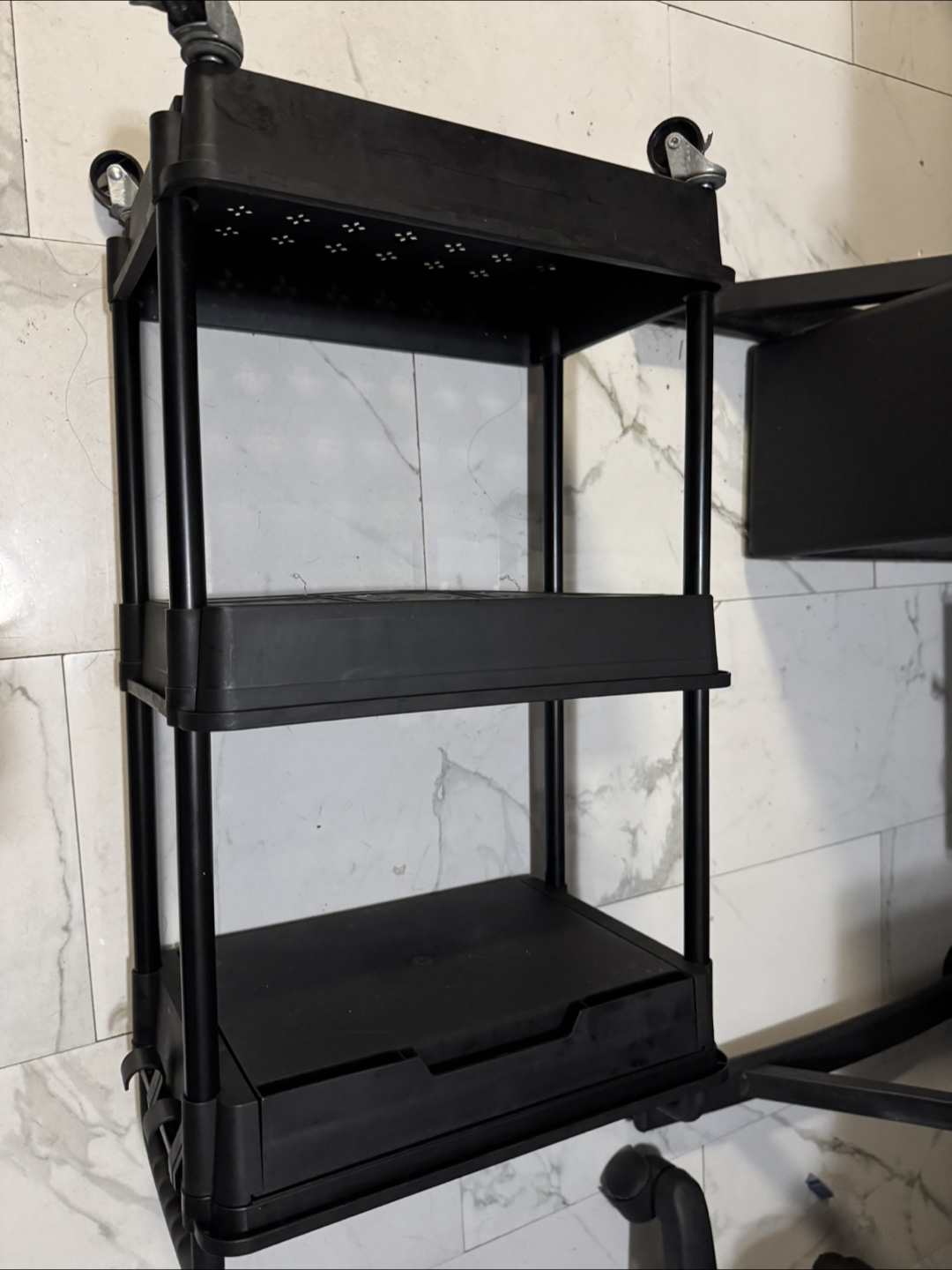 Black 3-Tier Rolling Utility Cart - photo 3