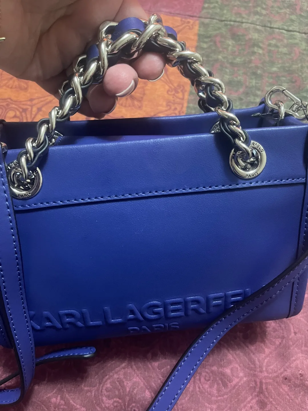 Karl Lagerfeld Paris Blue Handbag thumbnail