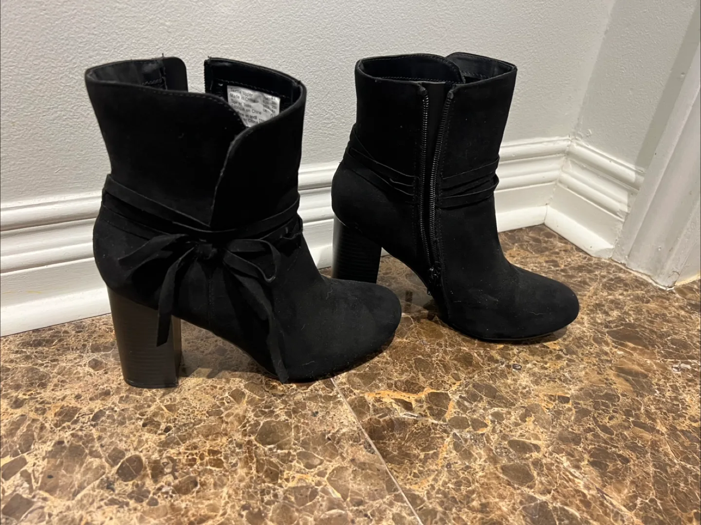 Women's Black Suede Ankle Boots thumbnail