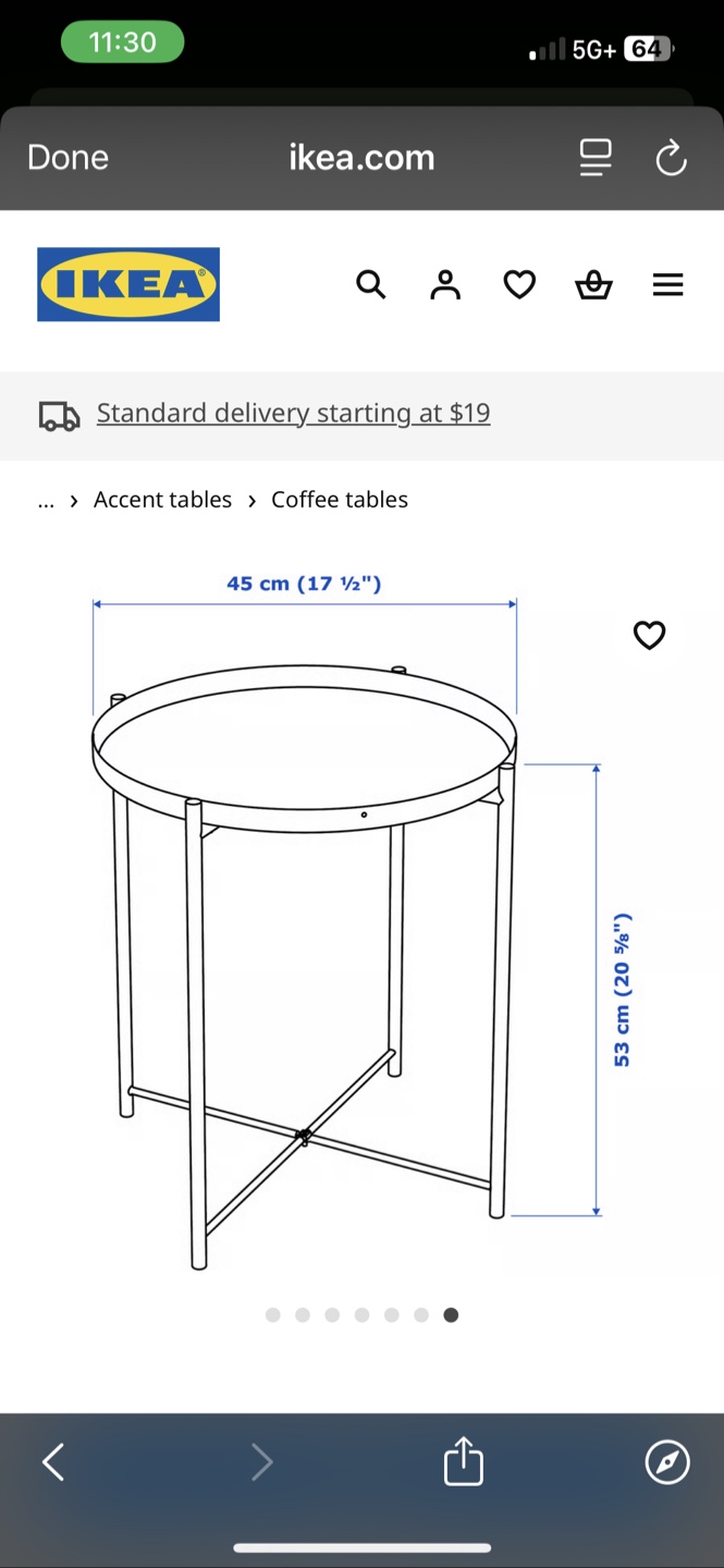 IKEA GLADOM Black Tray Table - 17 1/2x20 5/8" - photo 4