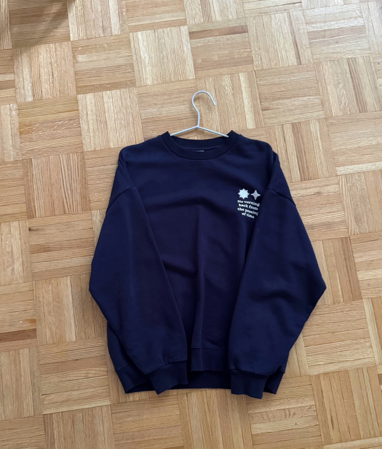 Zara Navy Blue Graphic Sweatshirt - Size S - photo 3