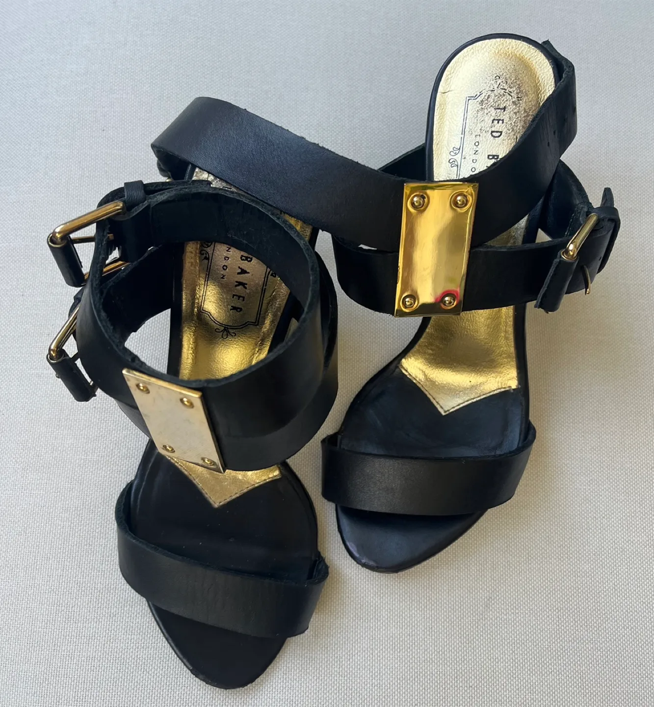 Ted Baker London Black Leather Sandals Size 6 thumbnail