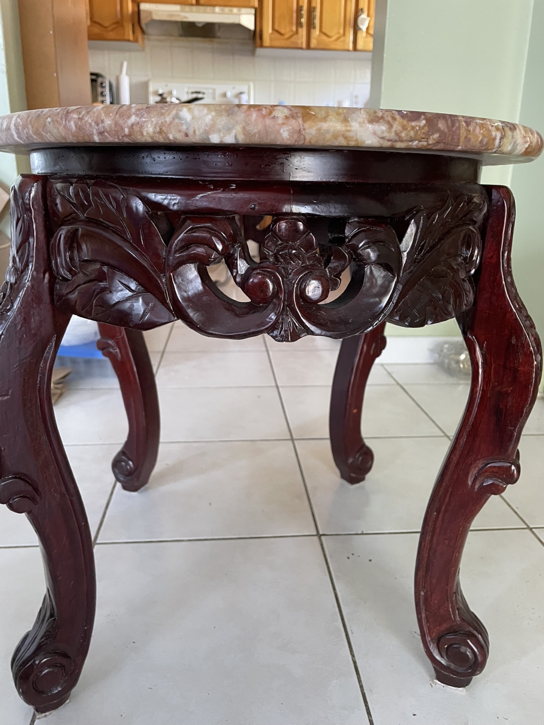 Oval Marble Top Coffee Table