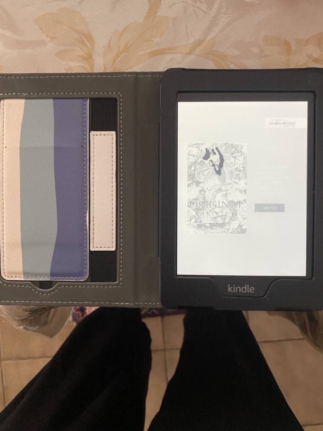 Kindle e-reader with cover
