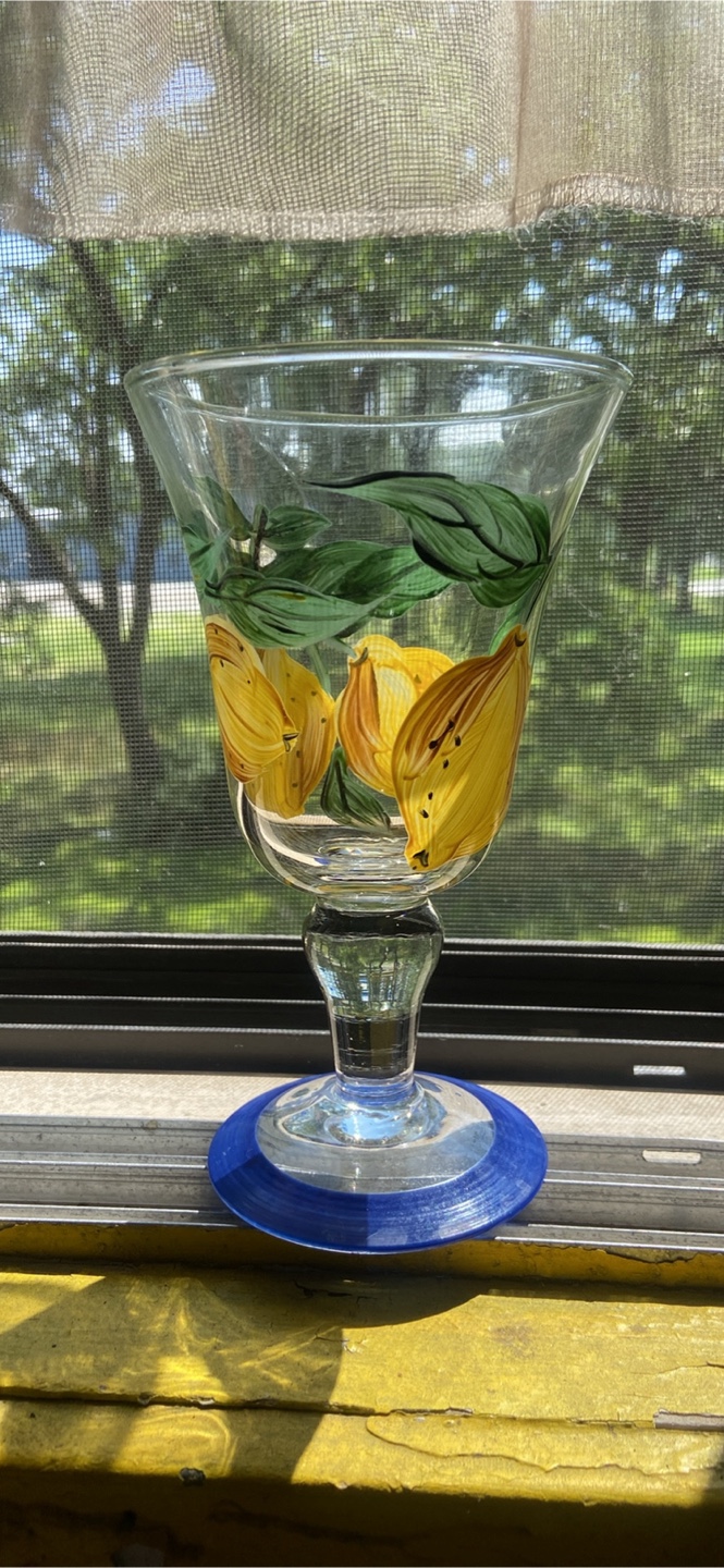 Hand Painted Lemon Stemmed Glasses (set of 8) - photo 2