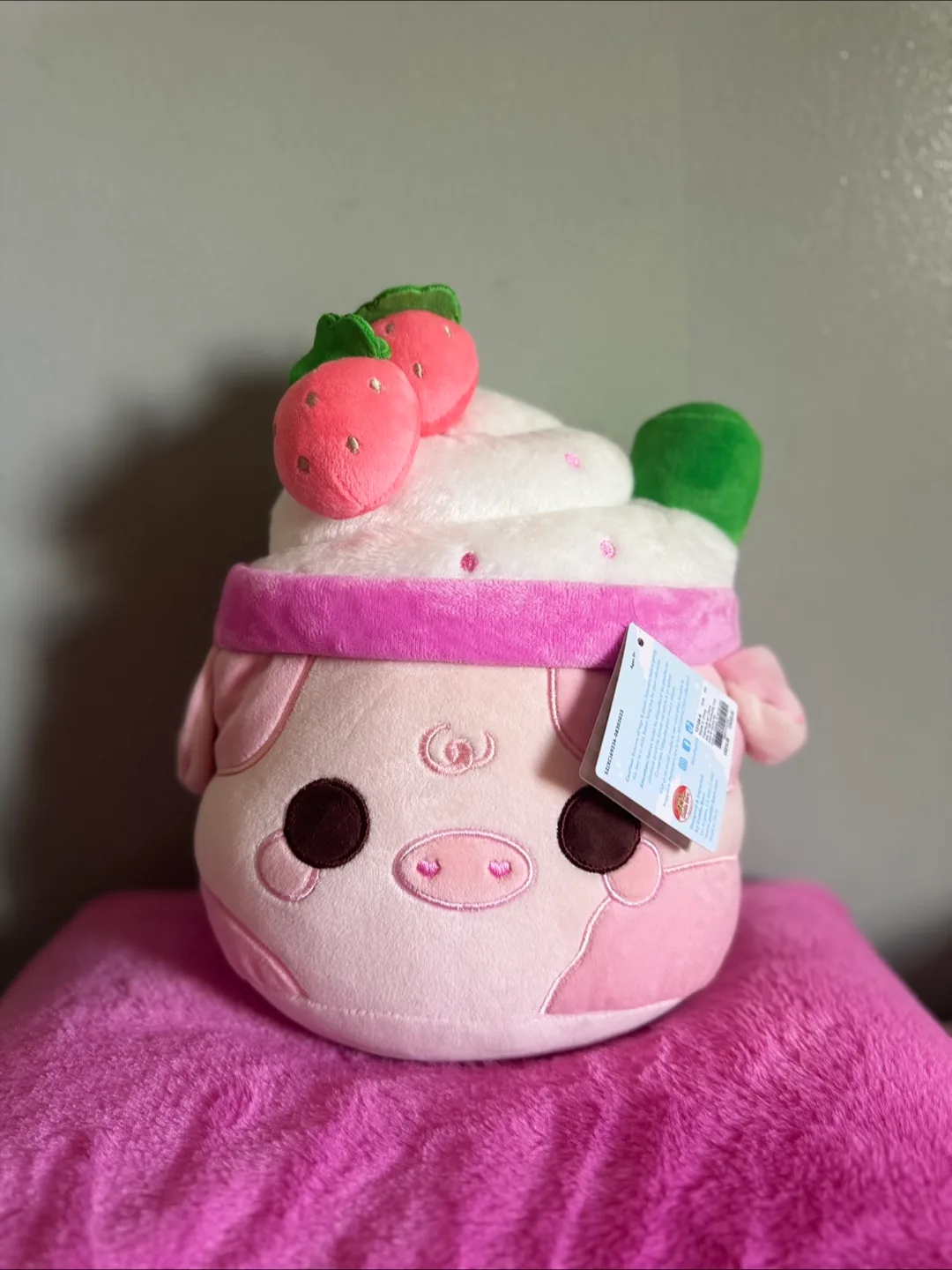 Cuddle Barn Strawberry Mooshake Plush thumbnail