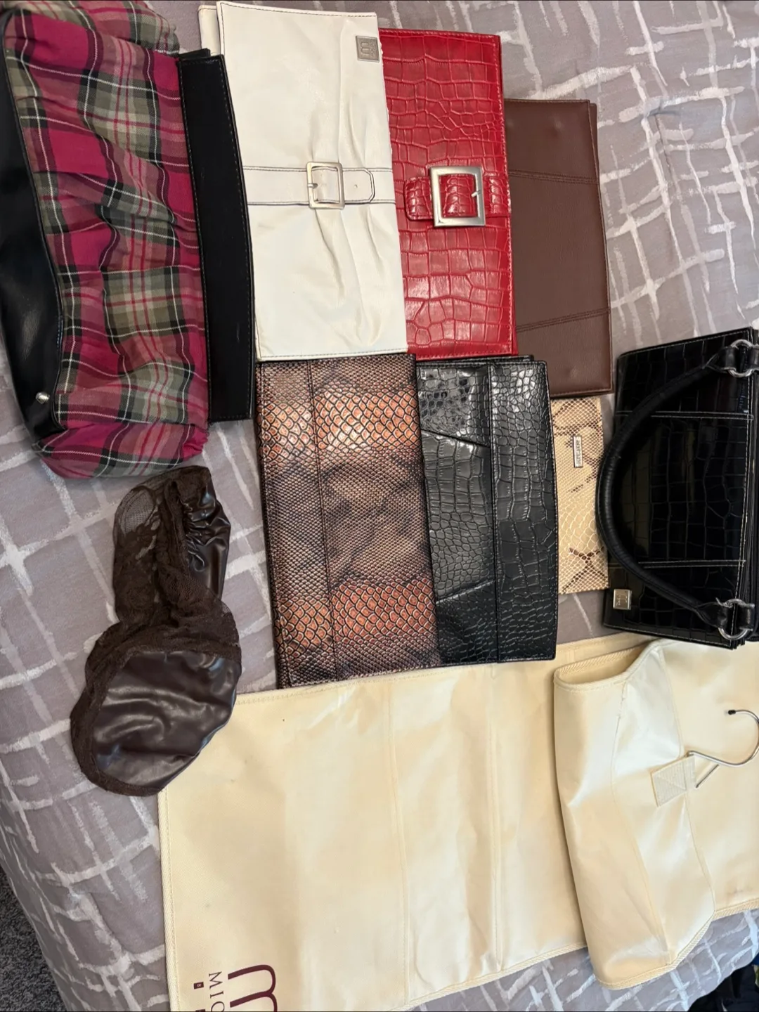 MICHE Black Faux Croc Handbag image indicator(3)