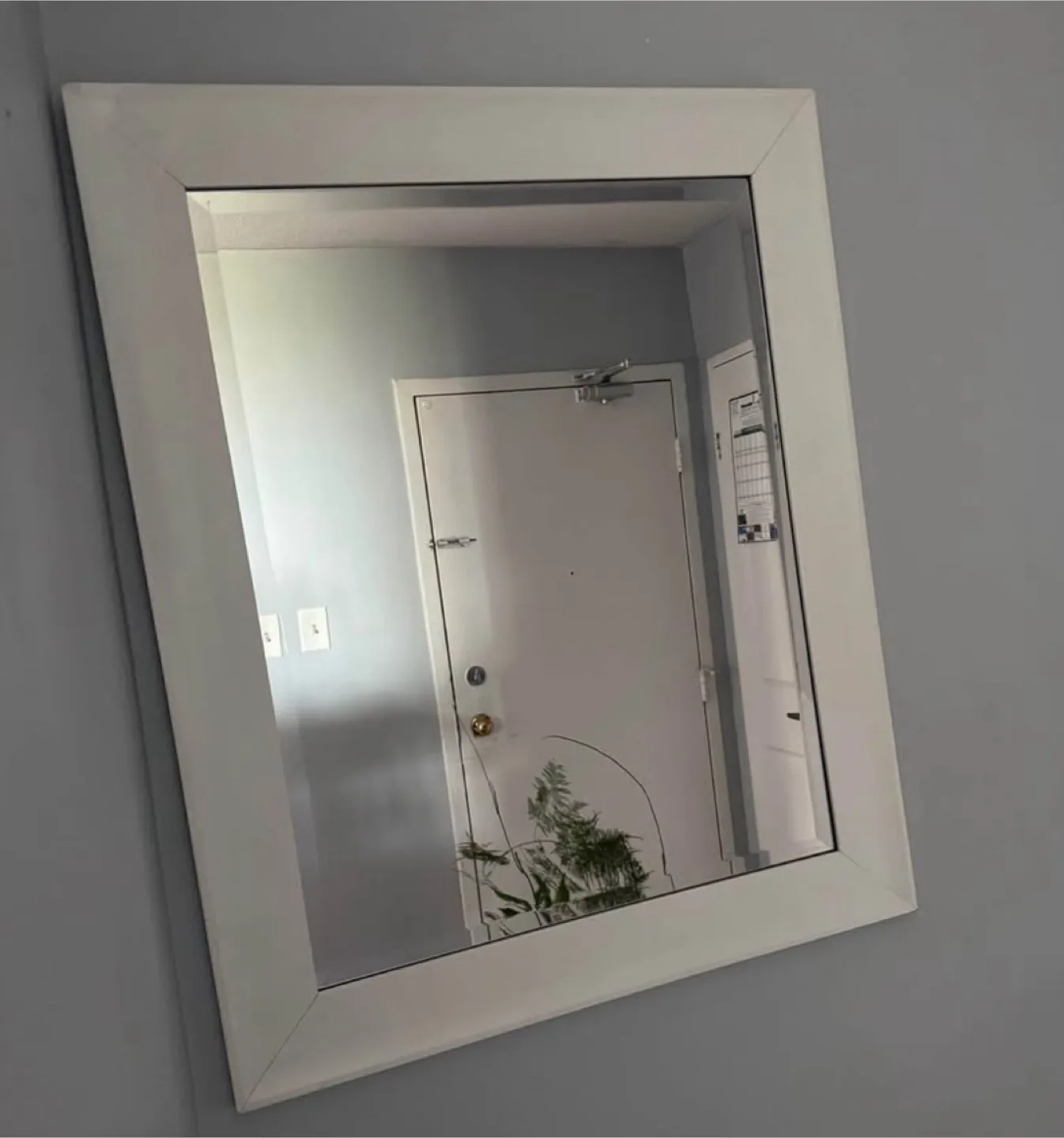 White Framed Wall Mirror thumbnail