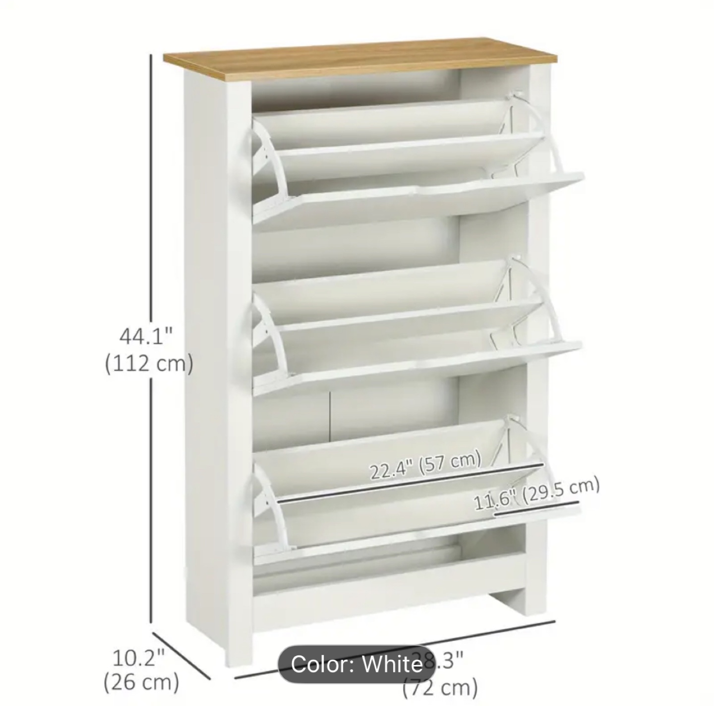Brand New HOMCOM White Shoe Cabinet - photo 3