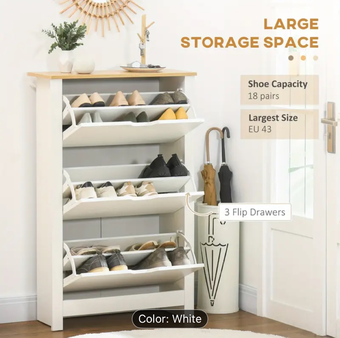 Brand New HOMCOM White Shoe Cabinet - photo 4