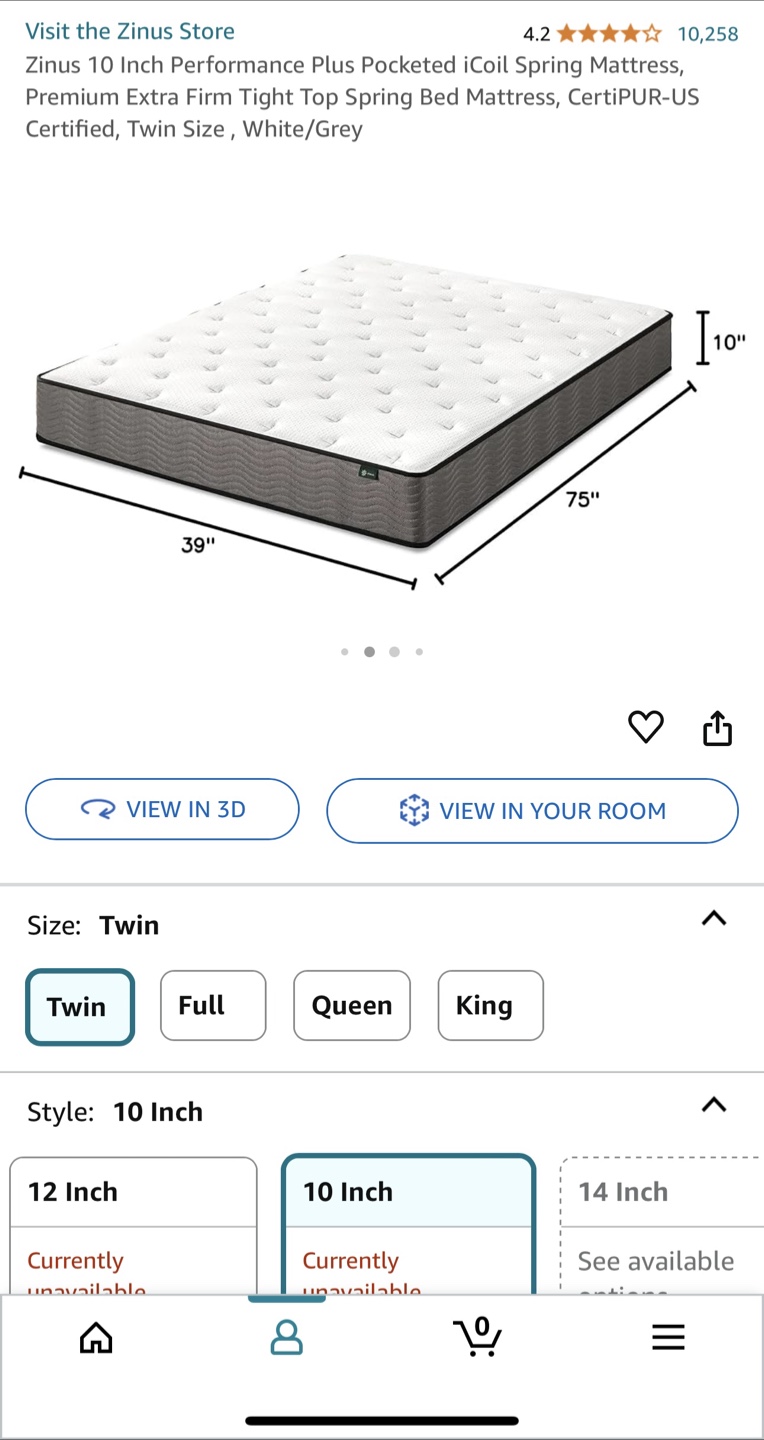Zinus - Twin size hybrid mattress (10 inch) - photo 5