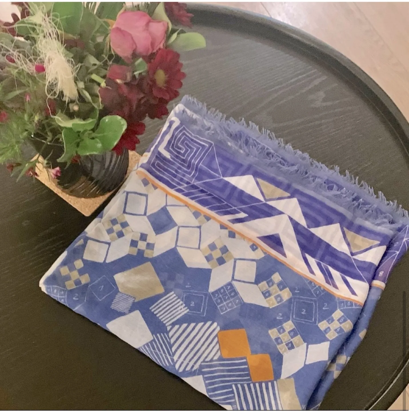 Versace Scarf - Blue & White