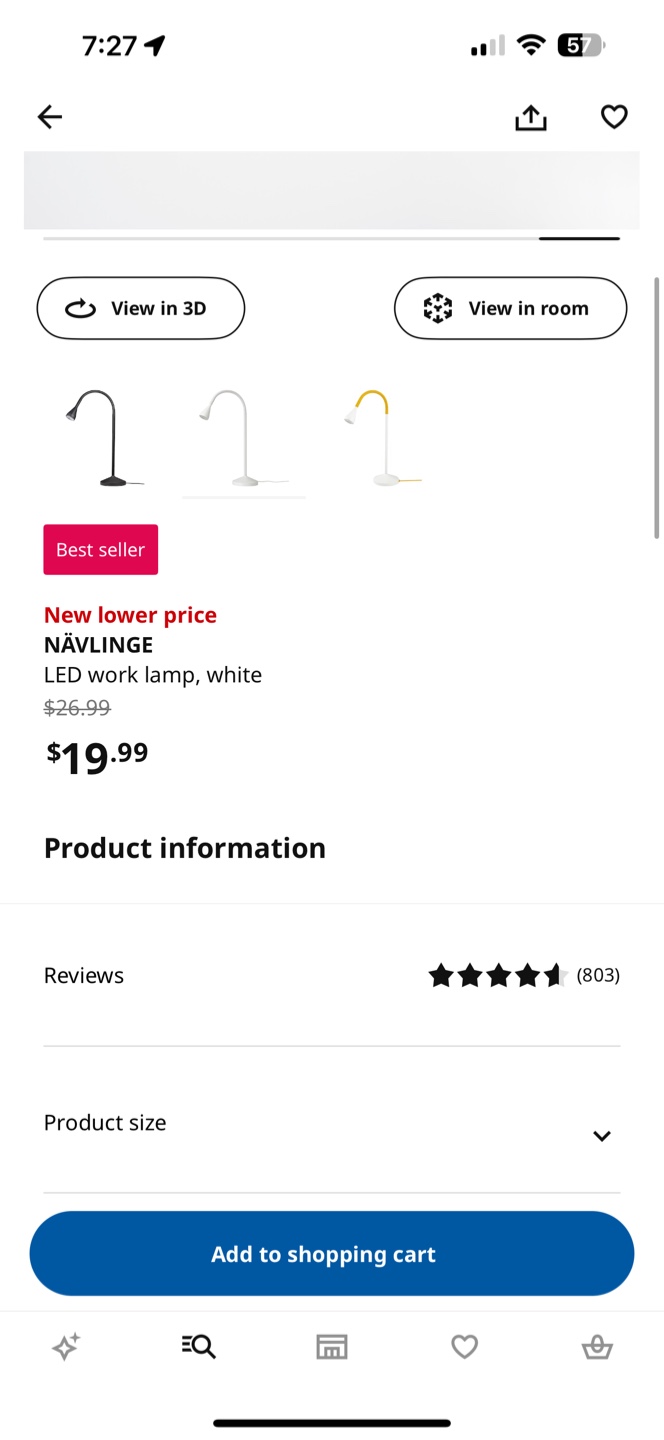 IKEA Nävlinge White LED Work Lamp - photo 5