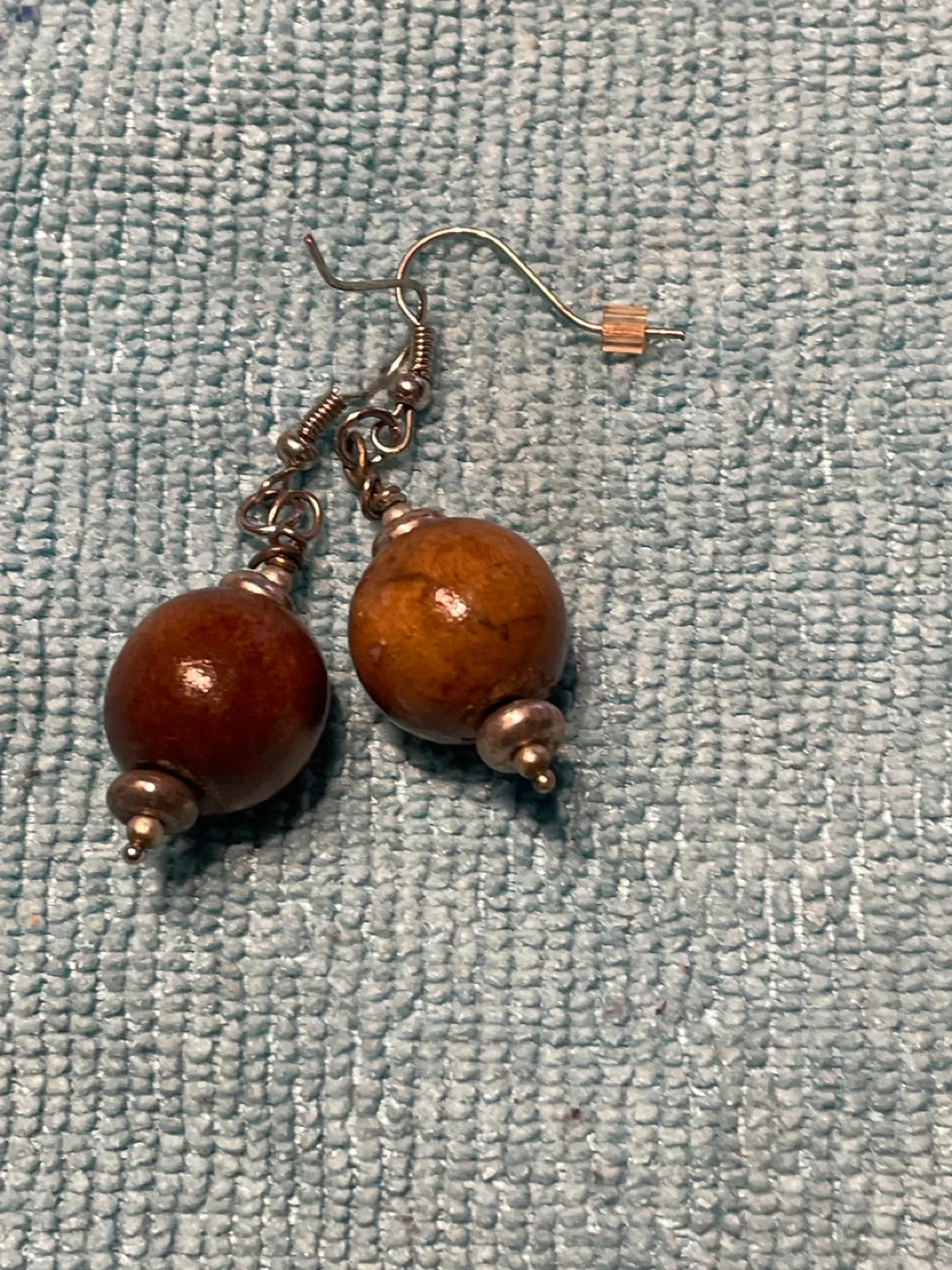 Wooden Ball Drop Earrings thumbnail