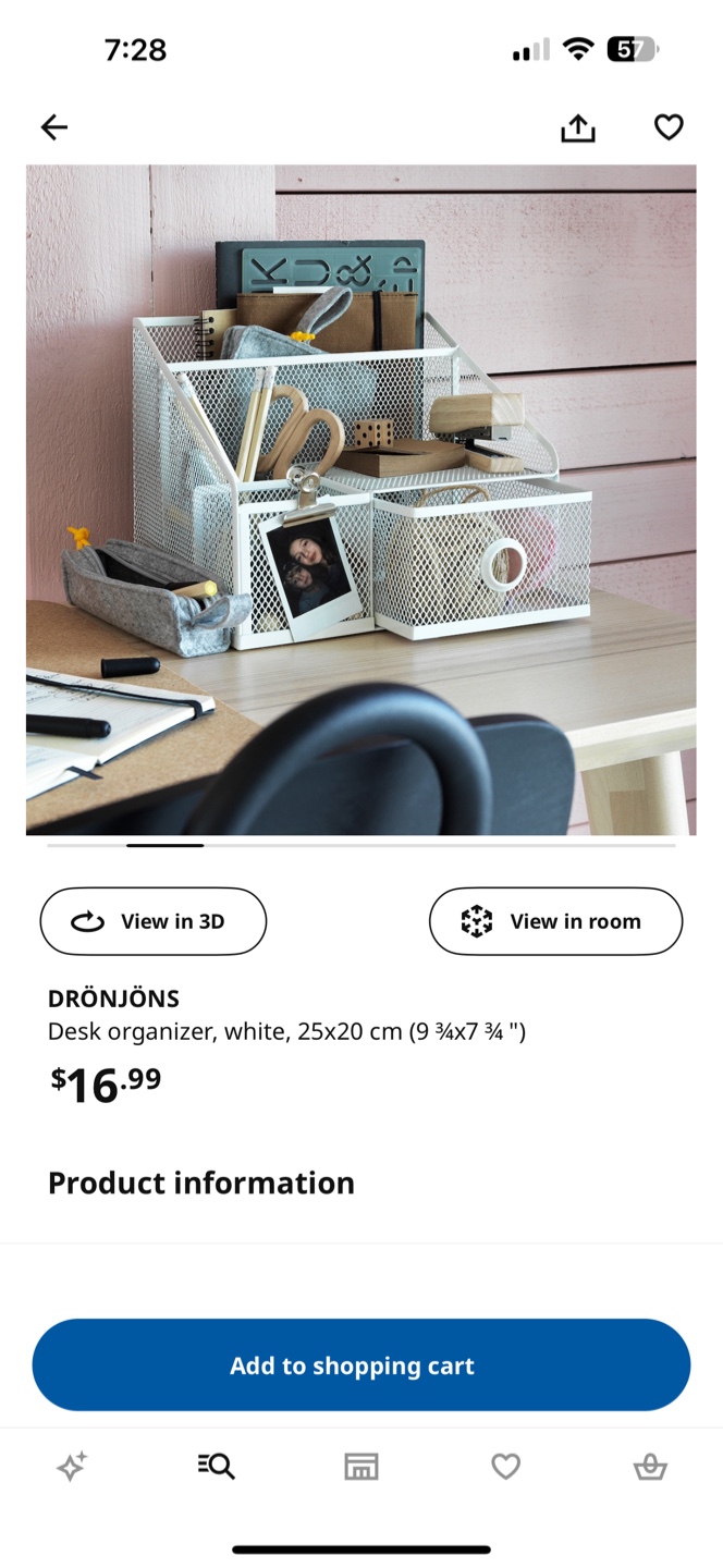 IKEA Drönjöns Desk Organizer - White - photo 5