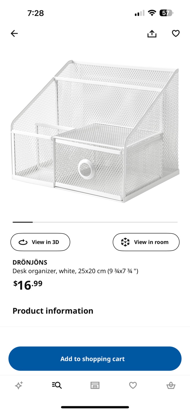 IKEA Drönjöns Desk Organizer - White - photo 4