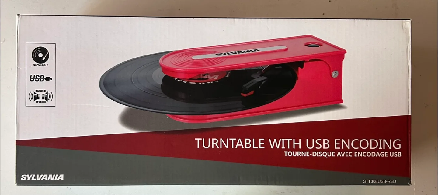 Sylvania STT008USB-RED Turntable with USB thumbnail