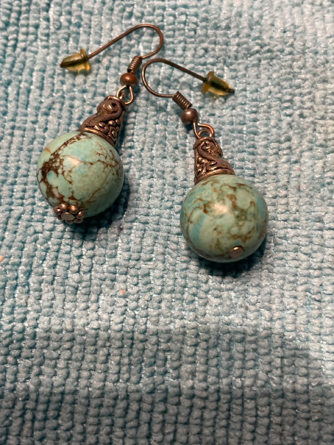 Turquoise Stone Dangle Earrings thumbnail