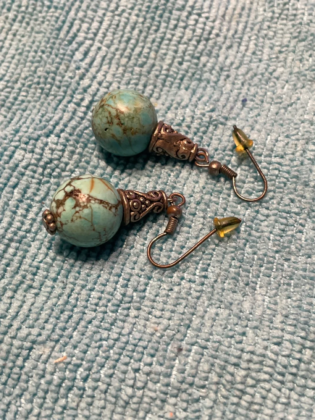 Turquoise Stone Dangle Earrings image indicator(3)