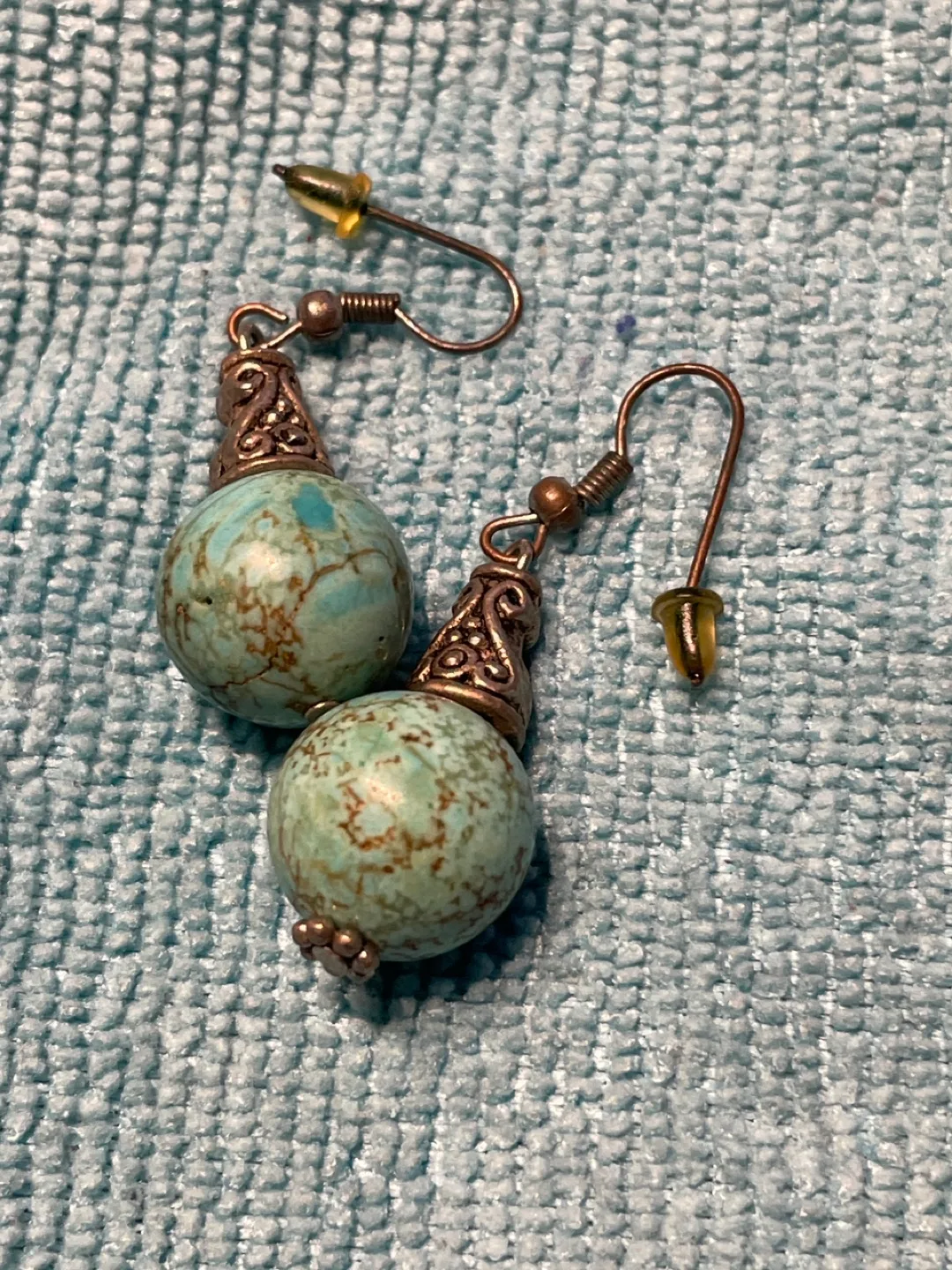 Turquoise Stone Dangle Earrings image indicator(2)