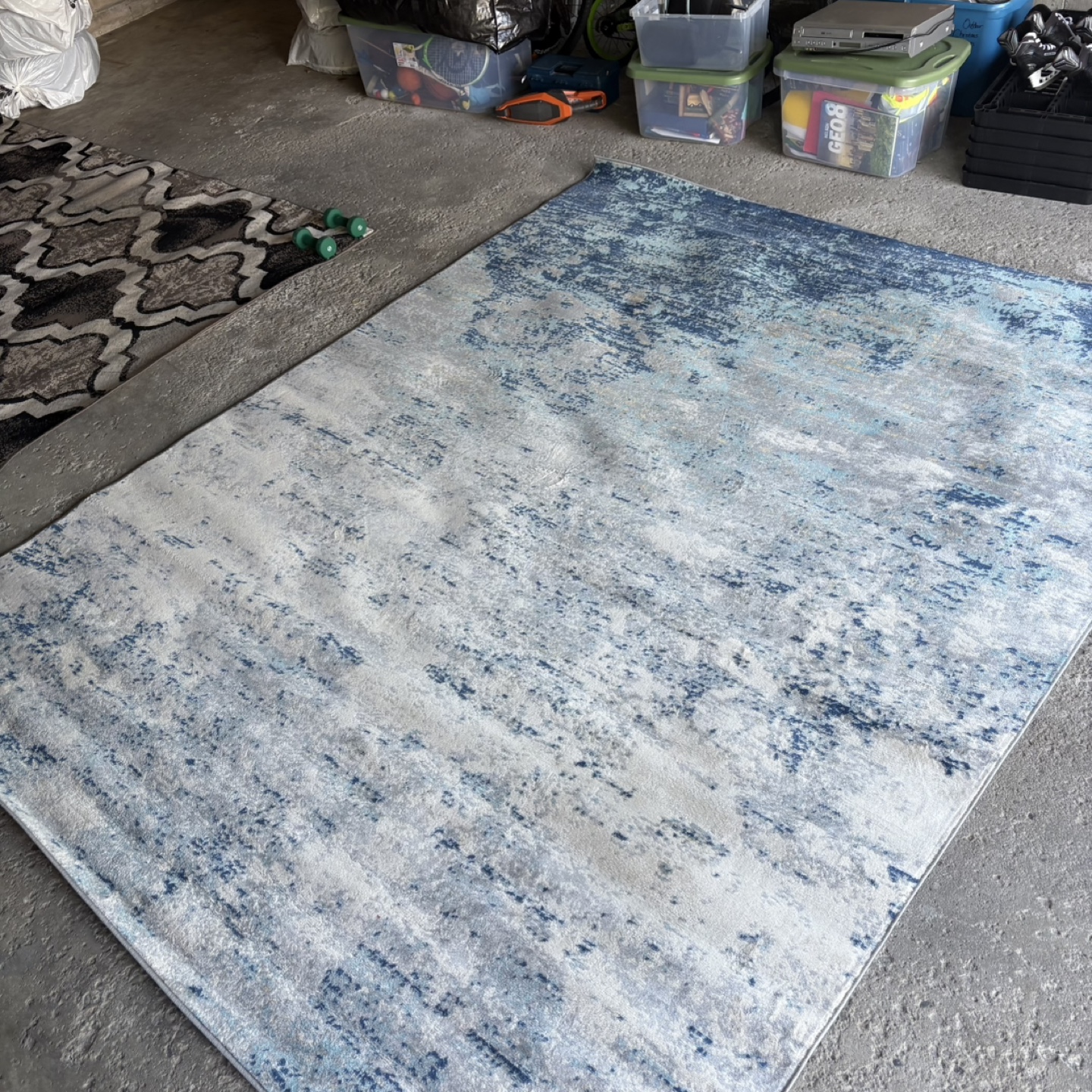 Area Rug - Blue & Grey