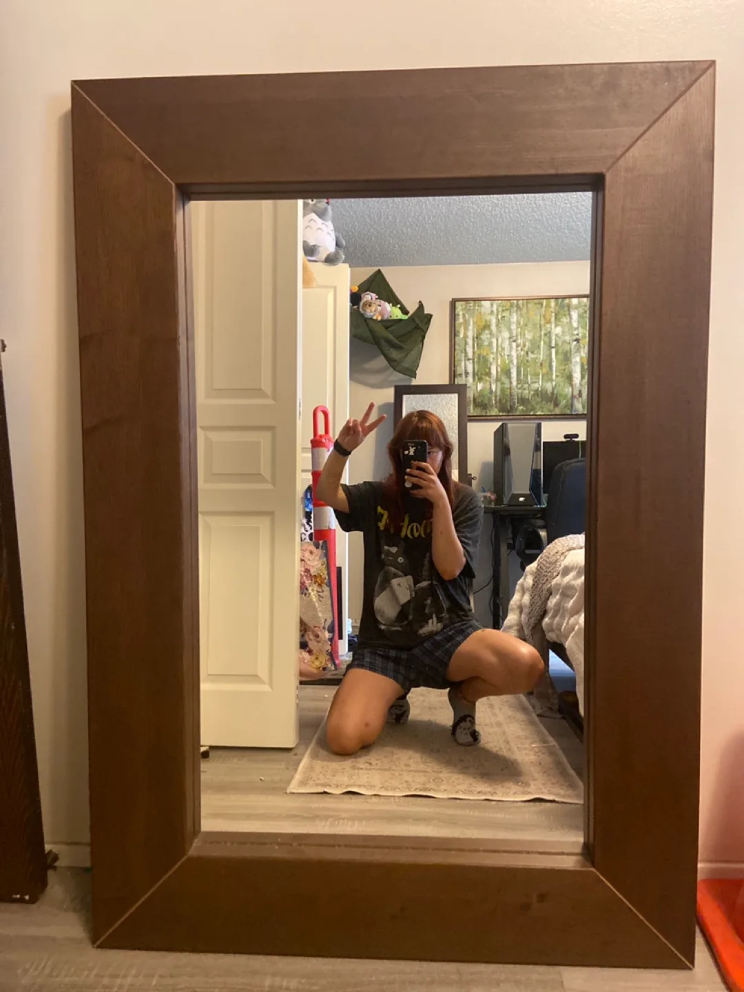 Brown Hanging Framed Mirror 🇨🇦 thumbnail