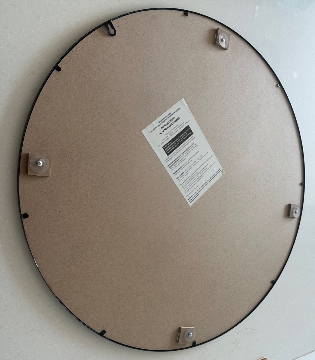Large Round Black Framed Mirror - photo 2