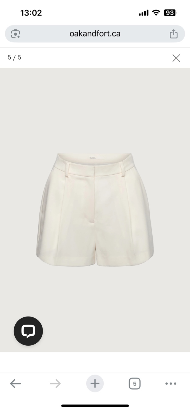 **BRAND NEW** OAK + FORT Cream Pleated Shorts - Size 4