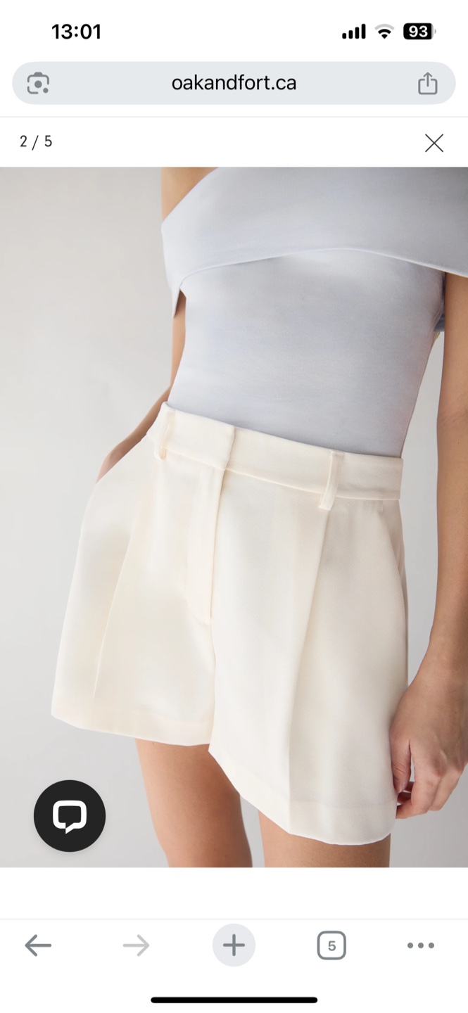 **BRAND NEW** OAK + FORT Cream Pleated Shorts - Size 4 - photo 4