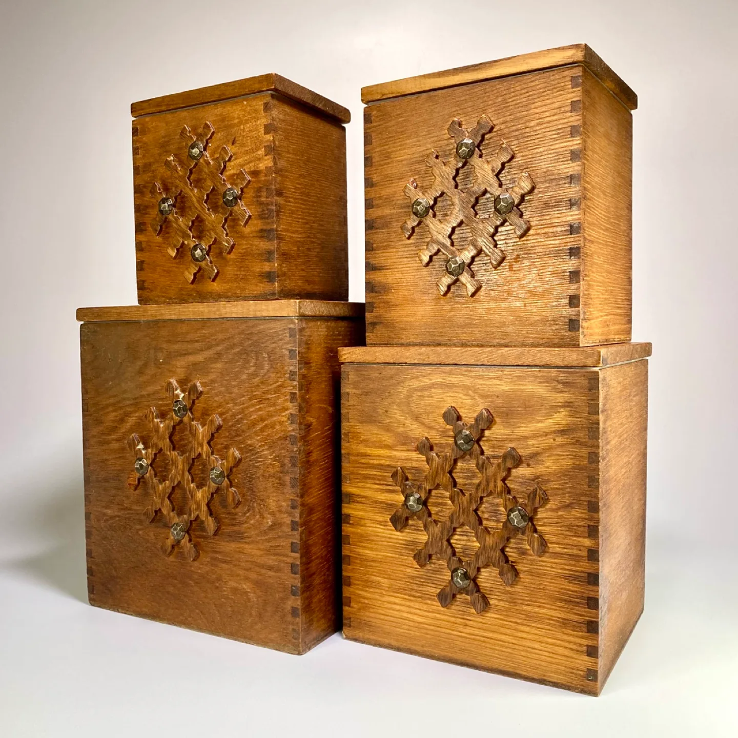 Vintage Wooden Kitchen Canister Set thumbnail