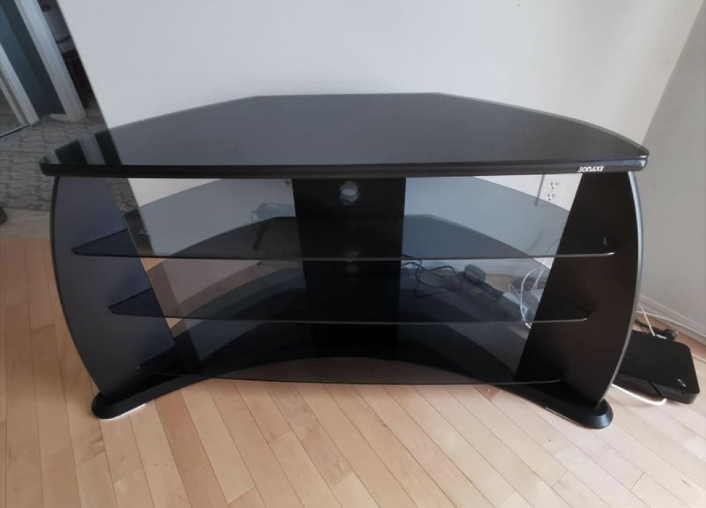 Beautiful black and glass TV stand