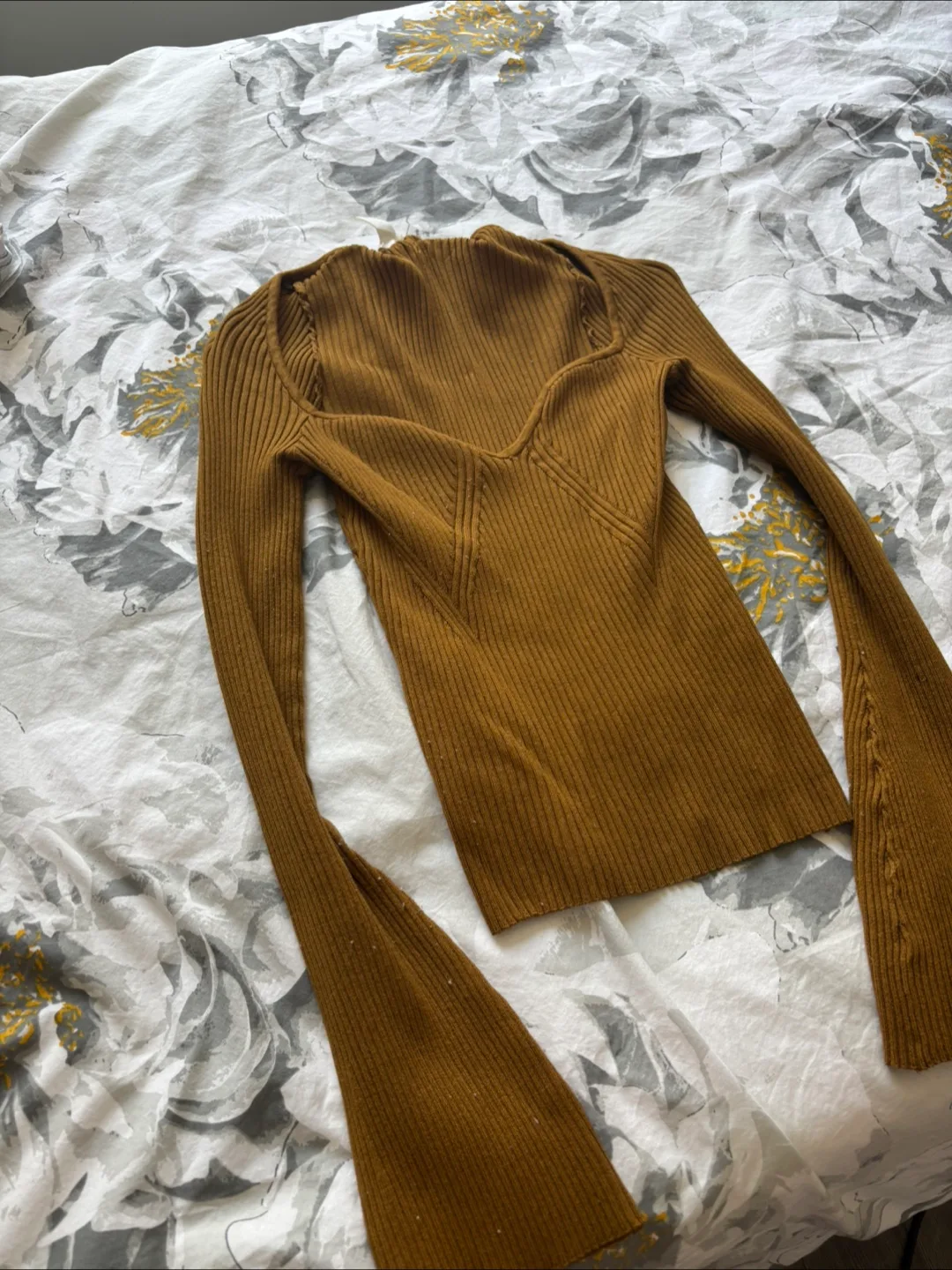 Brown Knit Long Sleeve Top thumbnail