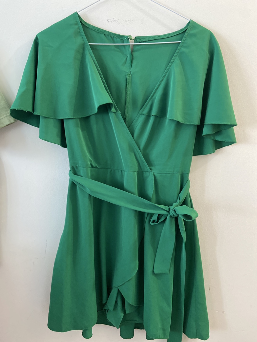 Green Wrap Dress with Belt