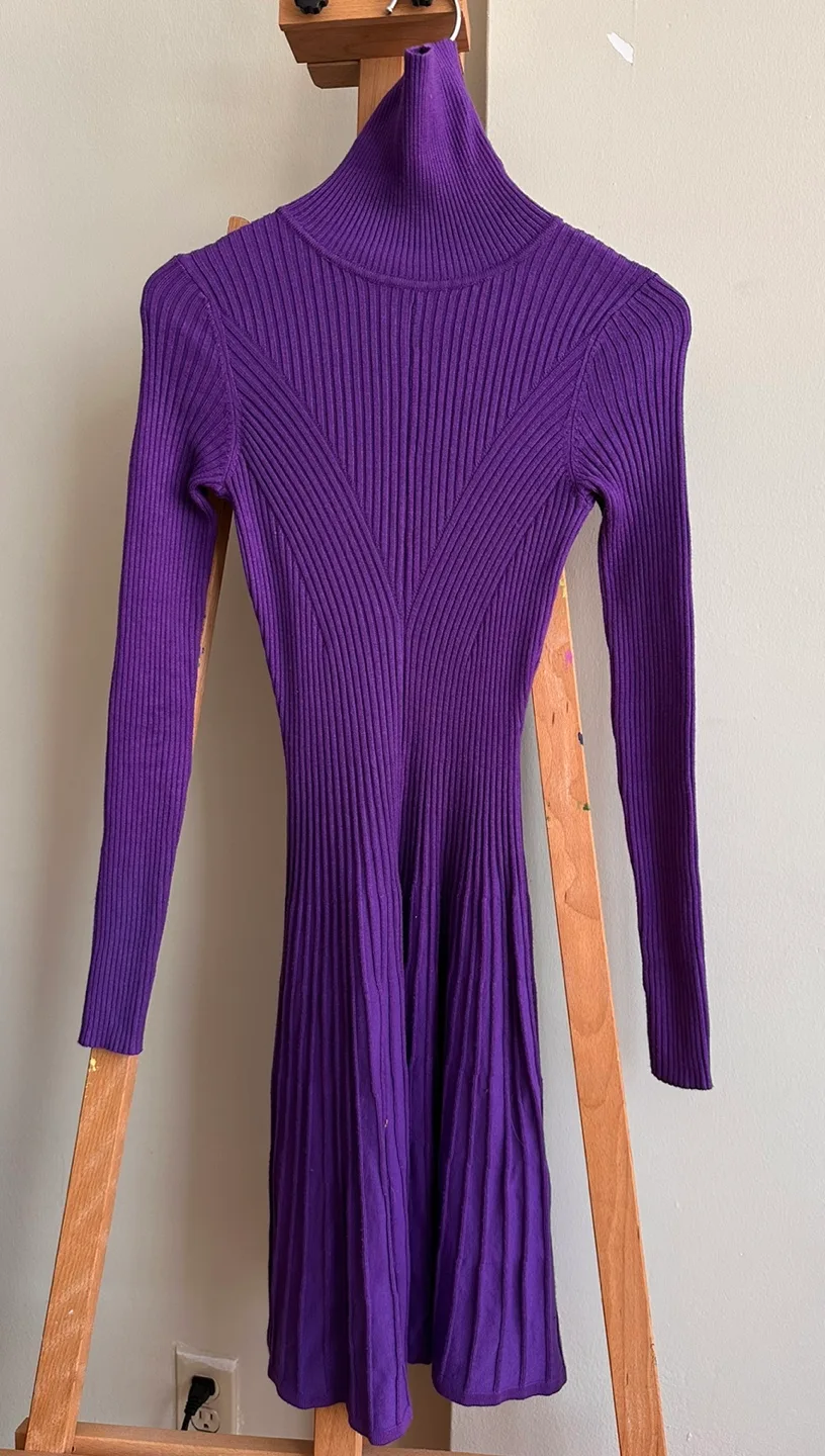 Purple Knit Stretch Dress thumbnail