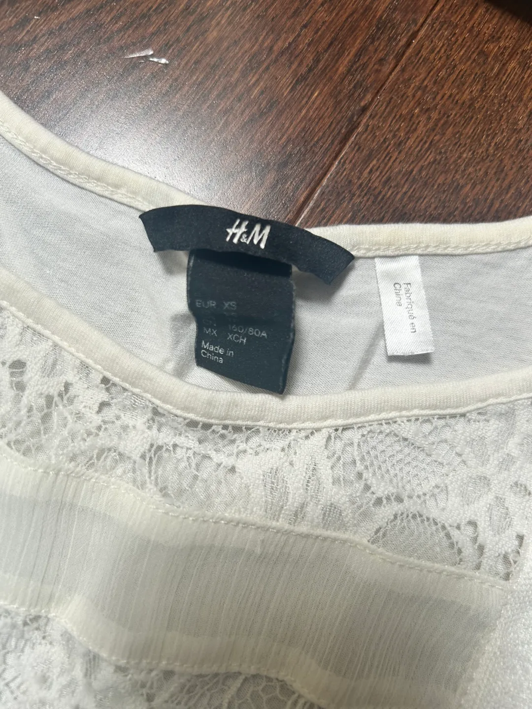 H&M White Y2K Lace Top - Size XS image indicator(3)