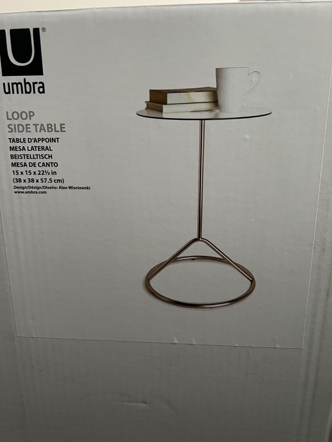 New Umbra Loop Side Table - 15x15x22.5 inches - photo 3